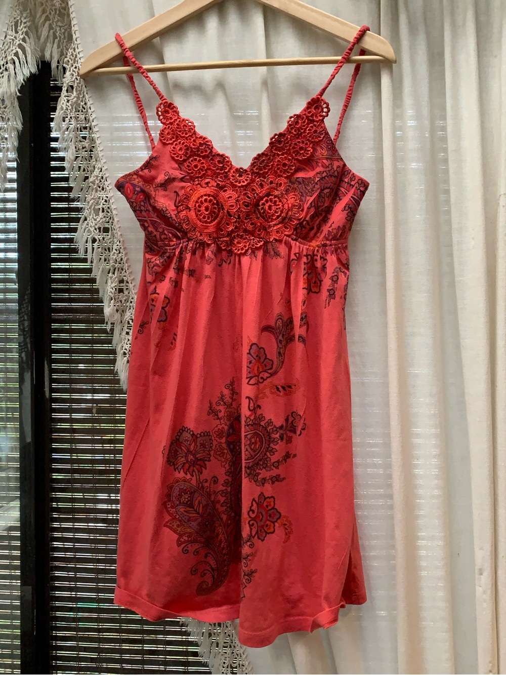 Streetwear Society Red Lace Floral Chemise